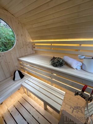 Udendørs Oval Sauna Med Integreret Spabad (5)