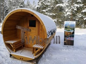 Udendørs Tønde Sauna Med Terrasse Og El Ovn (3)