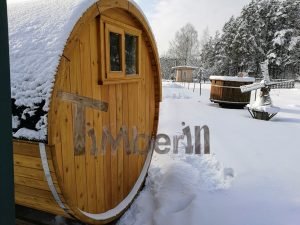 Udendørs Tønde Sauna Med Terrasse Og El Ovn (8)