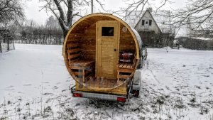 Udendørs Sauna På Traileren Mobil Harvia Ovn Med Omklædningsrum (4)