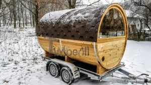 Udendørs Sauna På Traileren Mobil Harvia Ovn Med Omklædningsrum (6)