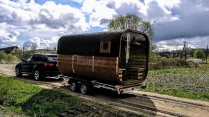 Mobil Rektangulær Udendørs Sauna På Hjul Trailer (11)