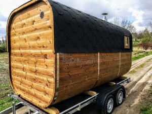 Mobil Rektangulær Udendørs Sauna På Hjul Trailer (18)