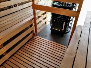 Mobil Rektangulær Udendørs Sauna På Hjul Trailer (43)