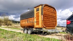 Mobil Rektangulær Udendørs Sauna På Hjul Trailer (5)