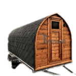 Udendørs Igloo Sauna På Traileren Mobil Harvia Ovn Med Omklædningsrum (1)
