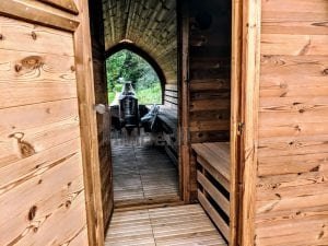 Udendørs Igloo Sauna På Traileren Mobil Harvia Ovn Med Omklædningsrum (44)