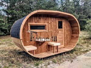 Udendørs Tønde Sauna Oval Design (34)