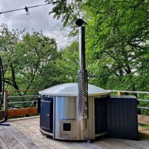 Integreret brændefyret ovn til vildmarksbad – 30 kW i 316 rustfrit stål