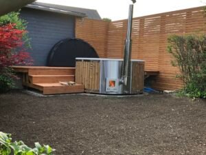 Integreret brændefyret ovn til vildmarksbad – 30 kW i 316 rustfrit stål