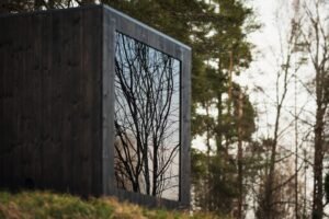 TimberIN Nordic Cube detalje af sidevæg og glas